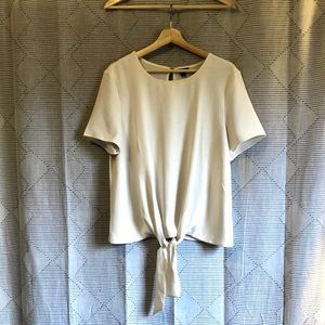 Ann Taylor white blouse with tie waist